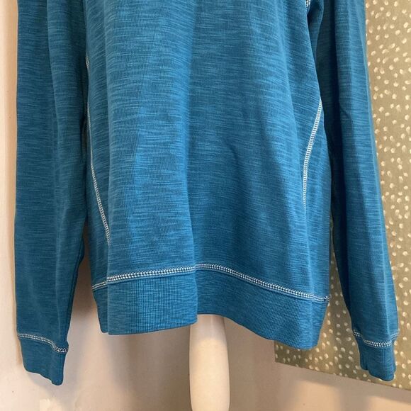 Tommy Bahama Blue Long Sleeve Quarter Zip Pullover Sweater Size Large - Picture 3 of 11